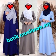 JUBAH MUSLIMAH..NURSING FRIENDLY.  BASIC JUBAH. JUBAH PLAIN. HIGH QUALITY COMO CREPE. JUBAH MURAHMURAH