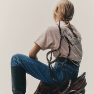 [In stock] Sporty&Rich American retro equestrian T-shirt with front and back printed short sleeved t