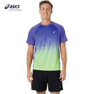 ASICS Men ROAD FADE Short Sleeve Tee in Cobalt Burst/Illuminate Green