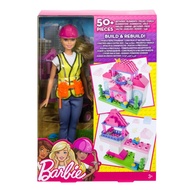 Barbie Builder Doll with Playset(Barbie x Mini Mega Bloks) ตุ๊กตาบาร์บี้ พร้อมบล็อคตัวต่อสร้างบ้าน  