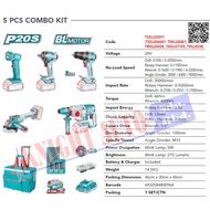 Total Cordless Combo with Impact Wrench(400nm) + Impact Drill(66nm) + Rotary hammer + Angle Grinder 