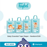 (WALK IN PRICE RM28.9) Faybel Baby Essestial Tape Diaper - Newborn/S/M