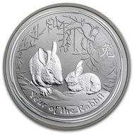 Perth Mint Australia Lunar Rabbit 2011 1/2 oz .999 Silver Coin BU (Series II) 1/2oz 0.5oz 0.5 oz