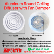 High-Quality Aluminum Round Ceiling Diffuser with Fan Blade Damper for HVAC Ventilation System
