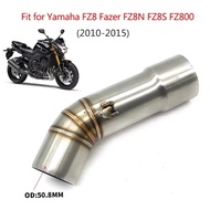 For Yamaha FZ8 Fazer FZ8N FZ8S FZ800 2010-2015 Motorcycle Exhaust Escape Muffler 51mm Middle Tube Li