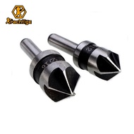 2Pcs 5 Flute Countersink Drill Bit HSS 82 Degree Point Angle Chamfer Chamfering Cutter 1/4" Round Sh