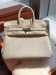 Hermes🌟birkin25 奶昔白銀 togo stamp G