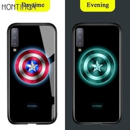 Ốp Lưng Kính Cường Lực Marvel Avengers Dạ Quang Dành Cho Ốp Lưng Samsung Galaxy A7 2018/A750 Ốp Lưng