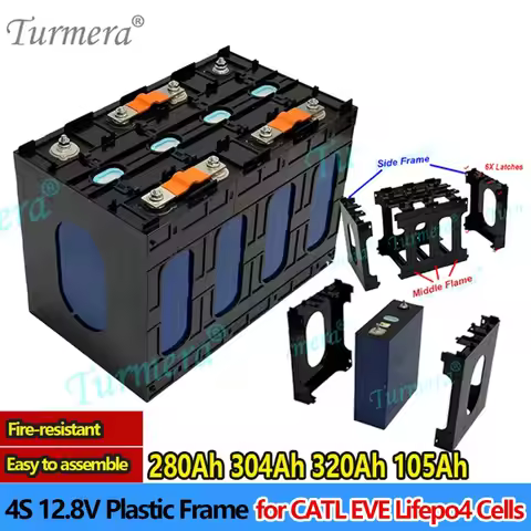 12/24V Battery Frame for CATL EVE 280Ah 304Ah 320Ah 105Ah 100Ah Lifepo4 Cells Flame-Retardant ABS PC