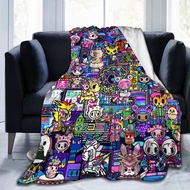 【IN STOCK】 Tokidoki Cartoon Flannel Blanket Soft Comfortable and Throw Warm Blanket Fits Couch Sofa Bedroom Living Room Suitable for Kids Adults