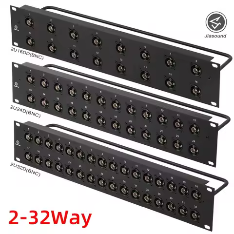 D Type 1U 2U Rack Patch Panel 3G SDI/HD SDI BNC Video Cabinet 1U Cabinet Jump Panel 8 12 16 24 32 Wa