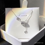 necklace  项链  s999足银   小蛮腰   纯银项链   女  轻奢简约  高级锁骨链  女友礼物   S999 Full Silver Small Waist Pure Silver 