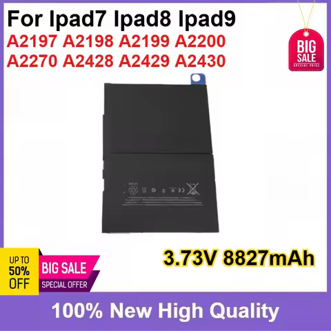 New 3.73V 8827mAh Tablet Battery for Ipad7 Ipad8 Ipad9 ipad7/8/9 A2197 A2198 A2199 A2200 A2270 A2428