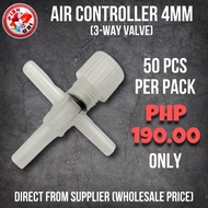 Air Flow Controller Valve 4mm (3-Way) For Aquarium Hose &amp; Pump (20/50/100pcs) Fish Bai Hulx Dimilin