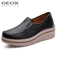 GEOX รองเท้าหนังสีดําผู้หญิง Geox รุ่นใหม่ พับได้ พื้นหนา สไตล์ล้ำสมัย HOT ●11/3♦❀¤