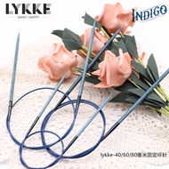 เส้นด้ายสำหรับถัก Lykke Wood Fixed Circular Needle Blue Sweater Needles ขนาด 40-80 ซม. อุปกรณ์ถักสำห