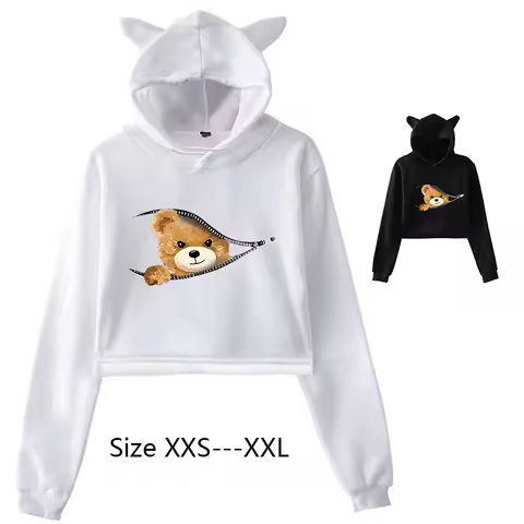 Hoodies 2000s 2yk Halloween Personality Bear Hoodie Women's Clothing Sweatshirt Tops autumn Long Sle