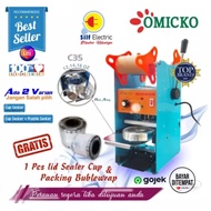 Mesin Cup Sealer C35 Press Gelas Plastik Minuman dan  + pilih Variasi paket plastik cup sealer OMICK