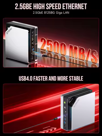 GMKtec EVO-X2 Ryzen Al Max+ 395 MINI PC 128GB LPDDR5X 8000MHz (16GB*8) PCIe4.0 SSD WIFI7 BT5.4 USB4 