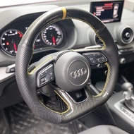 Penutup Roda Stereng jahitan tangan Khas Gentian Karbon Kulit Nappa Kulit Penutup Roda Stereng Keret