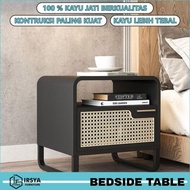 Bedside Table - Teak Bedside Table - Minimalist Teak Wood Bedside Table