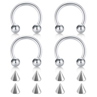 D.Bella 22G 20G 18G 16G 14G 12G 10G 8G 6G 4G 2G 0G 00G Surgical Steel Nose Septum Horseshoe Hoop Eye