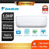 (New) Daikin 1.0HP Smart WIFI R32 SMARTO Premium Inverter Air Conditioner | FTKH FTKH28B (5 Star Air