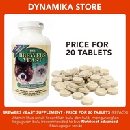 BREWERS YEAST SUPPLEMENT MENGELAKKAN BULU KUCING GUGUR - 20 TABLETS