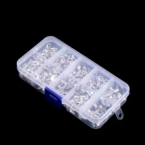 New 320pcs/set 10 in 1 Terminals Non-Insulated Ring Fork U-Type Brass Terminals