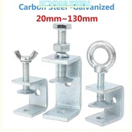 ICVMAX1RU 1Pcs C-Type Clip, Multiple Head Shapes Fixed Fixture U Clamp, Durable Galvanized Carbon St