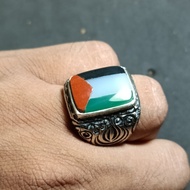 Men's ring/natural agate, original agate variant..