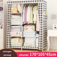 LG Lemari Pakaian Kain Portable Dengan Penutup Dan Ritsleting Lemari Kain Plastik Portable Import 2 