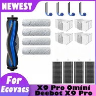 For Ecovacs X9 X9 Pro Omni Vacuum Cleaner Replacement Main Roller Brush Side Brush Dust Bag HEPA Fil