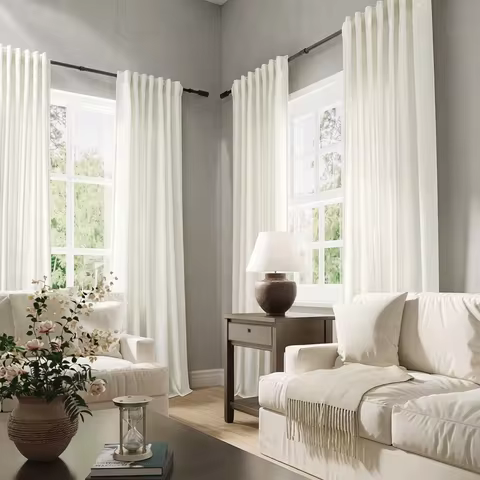 350cm Height Custom Made 270CM Length Sheer Curtain Solid Color Curtain Window Living Room Tulle Cur