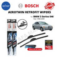 Genuine Bosch Aerotwin Retrofit U Hook Wiper Set for BMW 3 Series [E46] (Year 1998-2006) (22"/19")