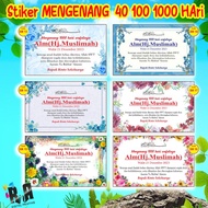 Kartu Ucapan Tahlil Mengenang 40-100-1000 hari / PRINT STIKER KOTAK