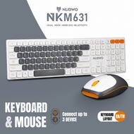 Nubwo NKM-631 Keyboard+Mouse Dual mode Wireless/Bluetooth แป้นพิมพ์ไร้สาย ชุดเมาส์คีย์บอร์ด
