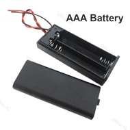 2 Slot AAA Battery 4.5V 3X1.5V Holder Case Box 2pin dc Leads ON/OFF Switch Cover Standard Battery di