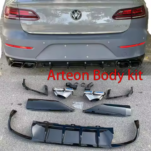 For VW Arteon Rear Diffuser Body Kit 2018 2020 2021 2022 2023 2025 Arteon Rear Bumper Four Exhausts 