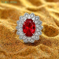 12*15 MM 5 CT Oval Cut Lab Grown Sapphire Ruby High Carbon Diamond Gemstone Wedding Party Ring for W