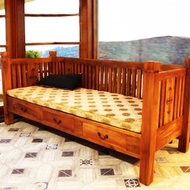 【吉迪市100%全柚木家具】UNCD-20A 柚木簡約方背三人沙發 沙發床