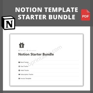 Notion Template Starter Bundle Goal Tracker Book Tracker Habit Tracker Subscription Tracker Invoice 
