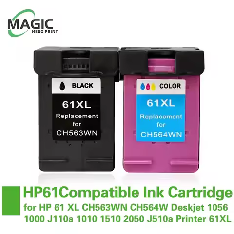 NEW For HP61Compatible Ink Cartridge for HP 61 XL CH563WN CH564W Deskjet 1056 1000 J110a 1010 1510 2