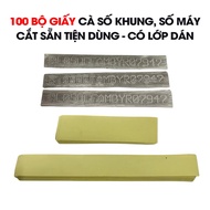100 Bộ Giấy Cà Số Khung Số Máy Ô Tô Xe Máy Cắt Sẵn Tiện Dùng 2 Lớp Dán Dễ Dùng – 100 Bộ/Gói