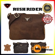 RUSH RIDER ORIGINAL COW LEATHER SLING BAG CROSSBODY BEG LELAKI KULIT ORIGINAL LEMBU ASLI BEG SILANG 