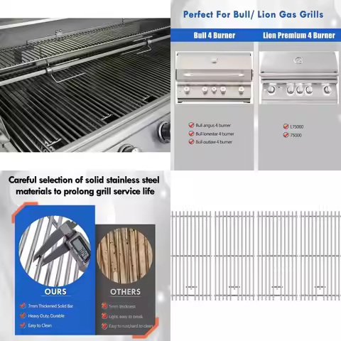 32-Inch Stainless Steel Replacement Grill Grates for 4 Burner Models 26038, 26039, 41629, 87048