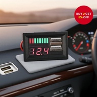 USB 5V 2.4A Car Battery Voltmeter Detector 12V-24V 3S-7S Lithium Battery Power Capacity Indicator Te