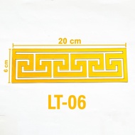 RW Paket 8pcs List Dekor Pembatas Tengah Lis Molding Tembok Dinding Bahan Akrilik Mirror Gold Stiker