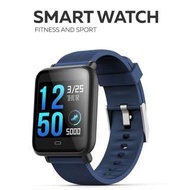 智能手錶 - 兩條錶帶（黑+藍）－全防水 來電 Whatsapp Wechat FB IG 訊息提醒 血壓心跳監察 遙控拍照 全防水 Bluetooth Smart Watch IP67