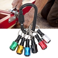 catron-th YWBL-WH 6pcs Screwdriver Bits Keychain Holder Hex Shank Drill Adapter Aluminium Alloy Exte